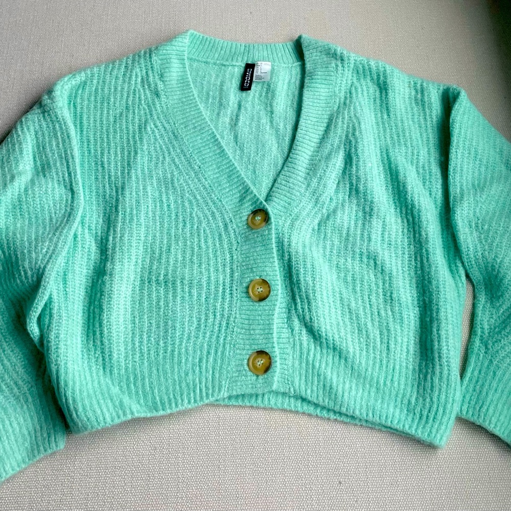 Mint geeen crop sweater/cardingan